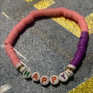 Pink and Purple Beaded Kids Bracelet